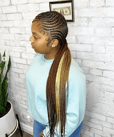 Long Lemonade Braids in a Bun