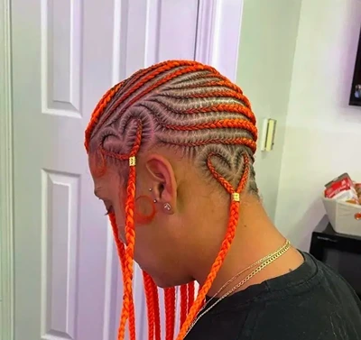 Orange lemonade tribal braids with heart 