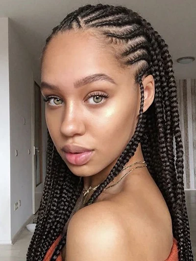 Pulled Back Lemonade Braids