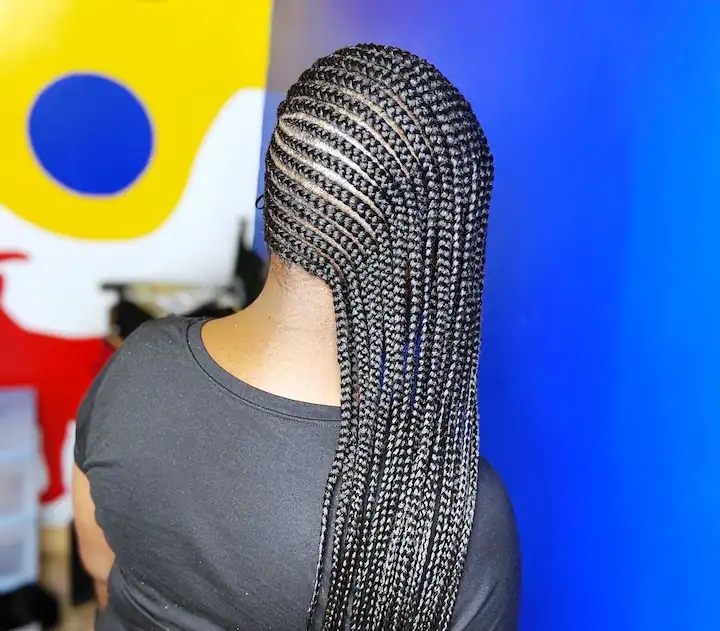 Side-swept lemonade tribal braids 