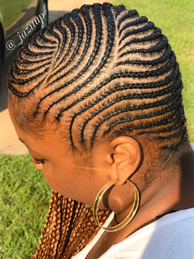 Skinny Curvy Cornrow Braids